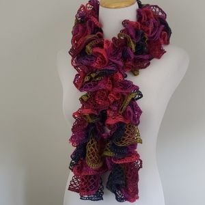 Whimsical hand crocheted scarf